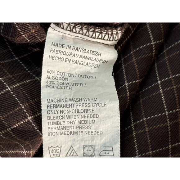 VAN HEUSEN Men's Long Sleeve Button Down Shirt Brown XL 17-17 1/2 - Picture 5 of 5